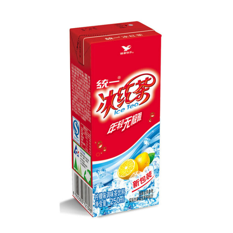 橙伯乐统一冰红茶柠檬味纸盒装冰红茶茶饮料红茶盒装整箱冰红茶250ml