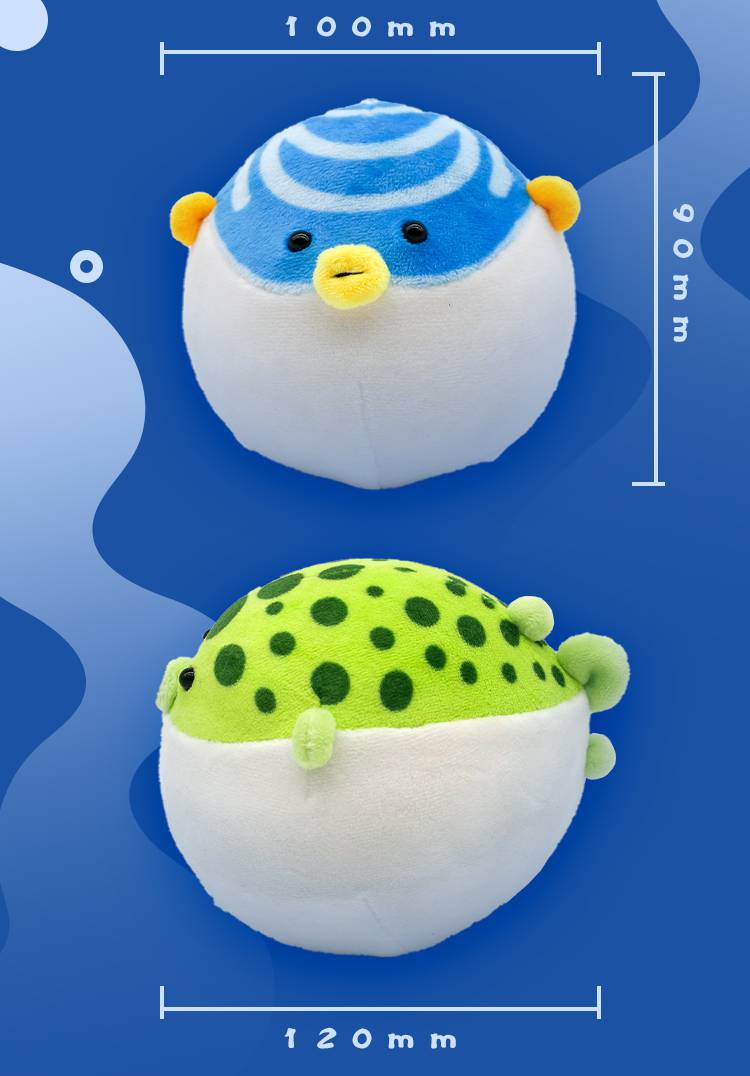 定制欠揍小人捏捏河豚慢回弹减压球解压球毛绒公仔摆件暗纹东方鲀10