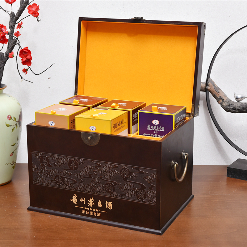 茅台酒箱生肖茅台酒盒木箱礼盒白酒木盒包装盒贵州茅台专用木质酒盒