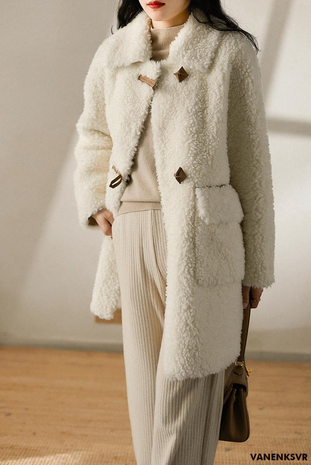 梵恩萨vanenksvr轻奢品牌纯羊毛颗粒绒泰迪熊大衣女软萌有态度别致