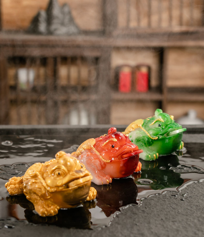 变色茶宠摆件金蟾干泡茶盘摆件貔貅物可养泡茶金蟾蜍变色茶宠孙悟空