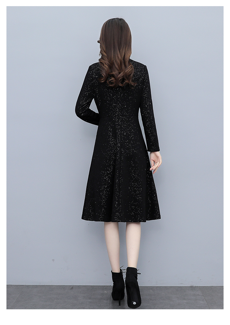 冬季30岁到35到40岁女人穿的冬装蕾丝内搭连衣裙加绒加厚韩版修身显瘦