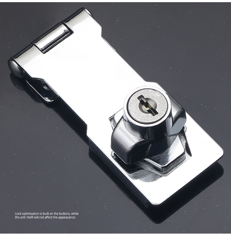 免打孔冰箱冰柜防盗带锁商用免开孔抽屉锁柜子门锁扣搭扣防盗带锁免