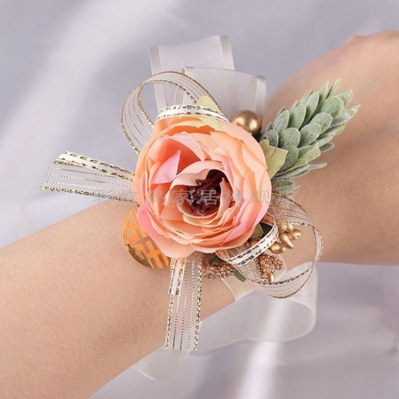 手腕花伴娘团仙简约新娘姐妹团结婚儿童花童手花手环