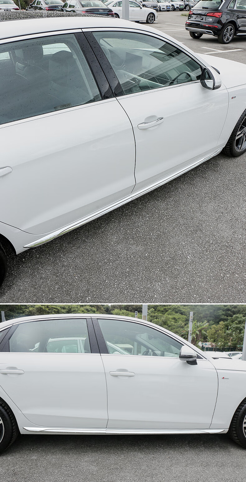 舒迈1722新款奥迪a4l侧裙边条防撞装饰贴条黑武士套件外观改装汽车