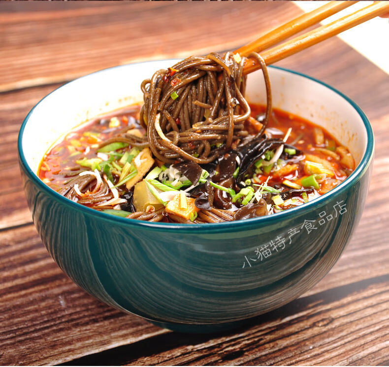 純蕎麥苦蕎麵條餄餎雜糧掛麵條精低脂粗糧免煮冷麵陝西特產苦蕎麵升型