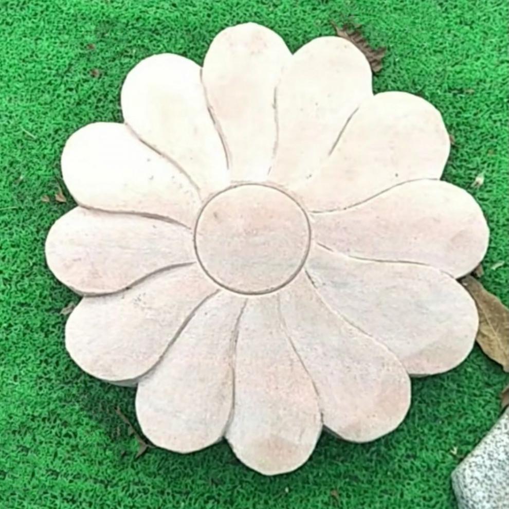 石雕踏步石公园滑盯步石花型庭院天然大理石草坪踏步石花园装饰运费
