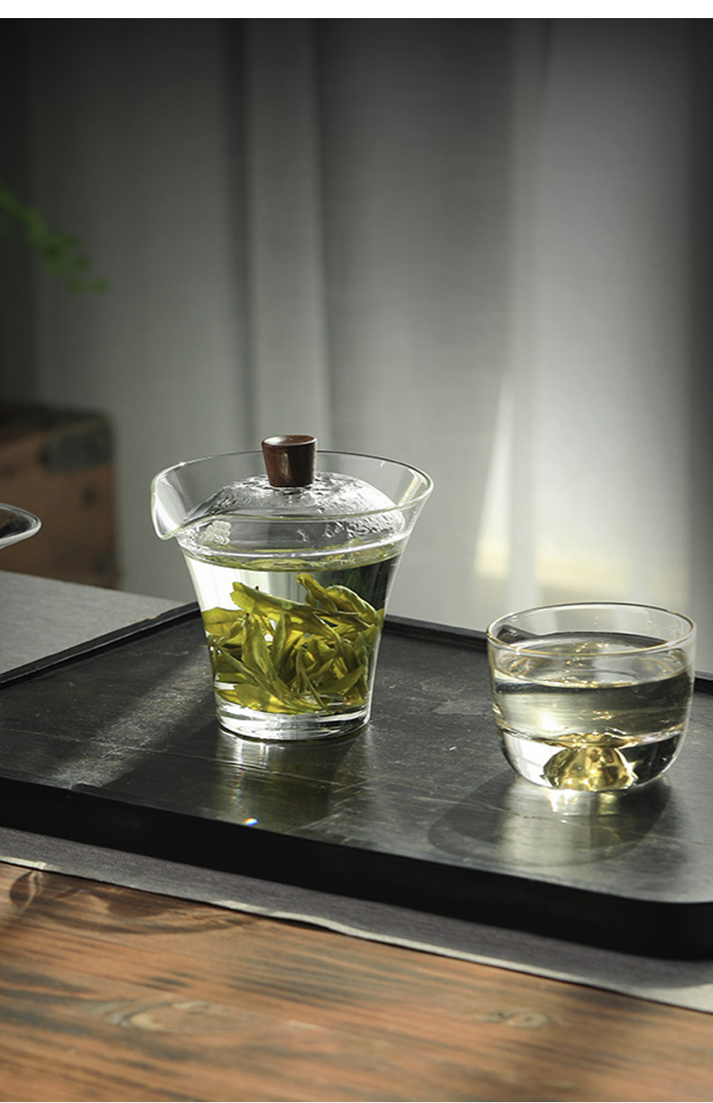 绿茶茶碗手抓泡茶杯家用防烫单个高端功夫茶具1422云泽绿茶盖碗150ml