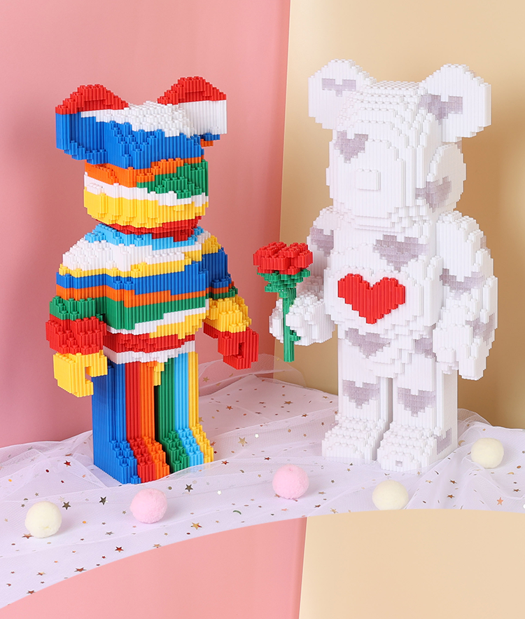 暴力熊微型小颗粒拼装积木成年玩具拼图爱心礼物女孩系列生日礼物