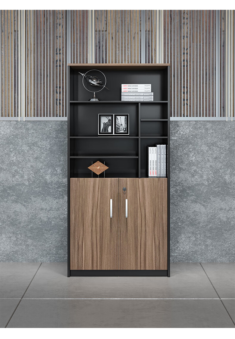 泺丽办公室文件柜木质矮柜办公柜带锁资料柜储物柜高低柜组合隔断高柜