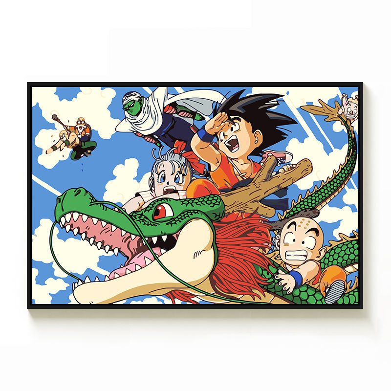 diy数字油画七龙珠全家福动漫卡通人物diy数字油画手绘涂鸦油彩画宿舍