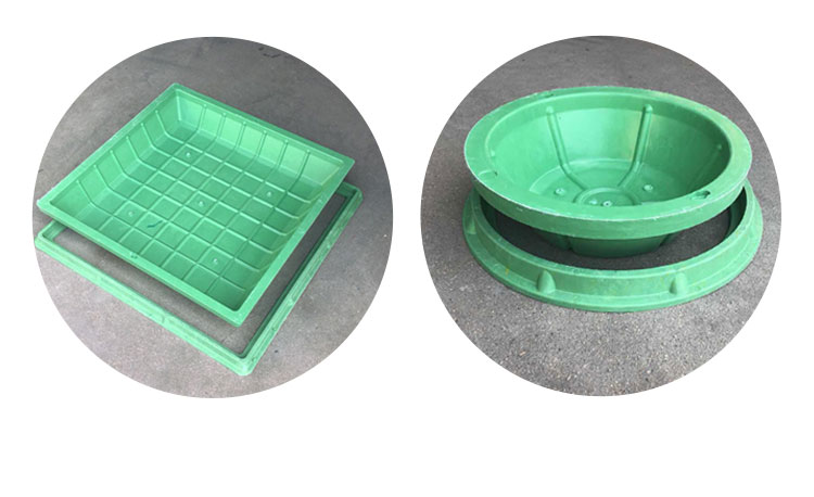 下沉式草盆井复合smc窨井盖植草井隐形井盖花草坪花盆井军绿色