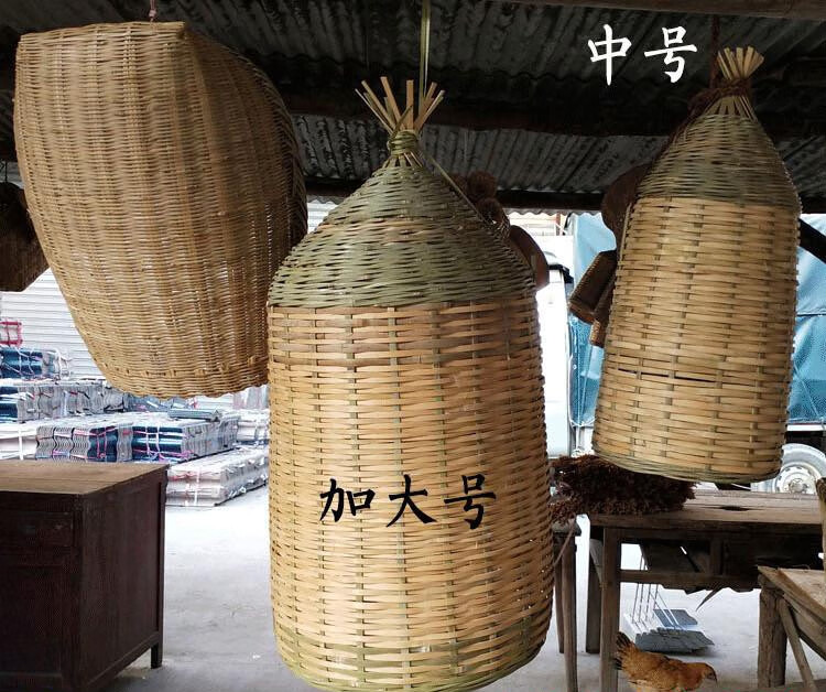 定制款纯手工竹编鱼笼子泥鳅黄鳝小鱼虾笼捕鱼补虾农家乐装饰灯罩小号