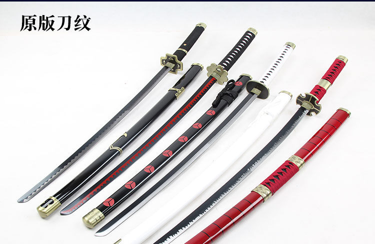 海贼王索隆的三把刀海贼王黑刀秋水和道一文字三代鬼彻cos动漫三刀流