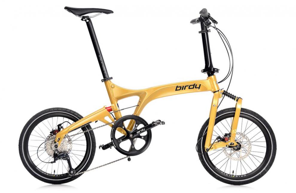 德国birdy鸟车菁英std9速18寸铝合金碟刹折叠小轮径自行车 兵马俑色