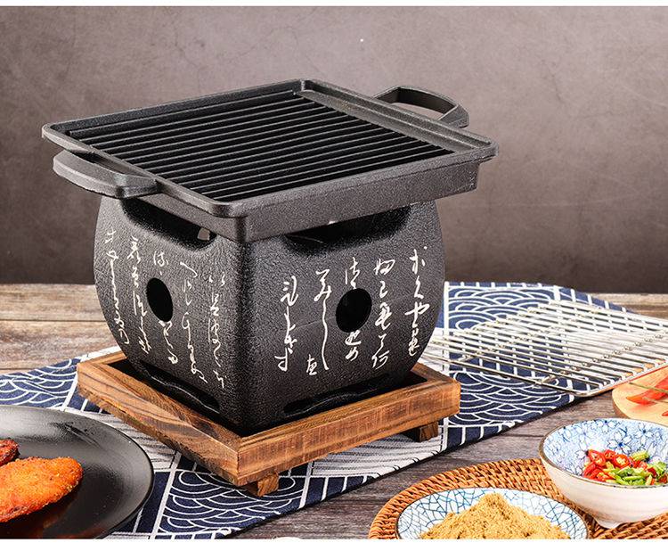 日式烧烤炉日本料理炭炉日式烧烤架酒精煮茶炉小烤炉文字炉韩式烤肉炉