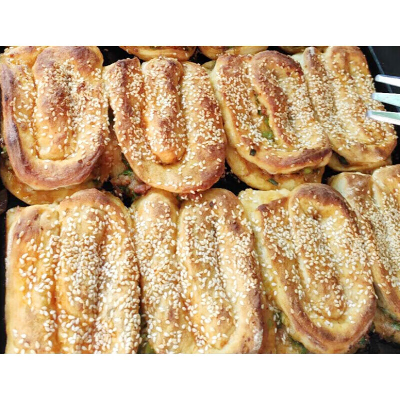 550g湖北仙桃土特产鲜肉锅盔现做猪油锅块特色小吃早餐碳火烧饼【图片