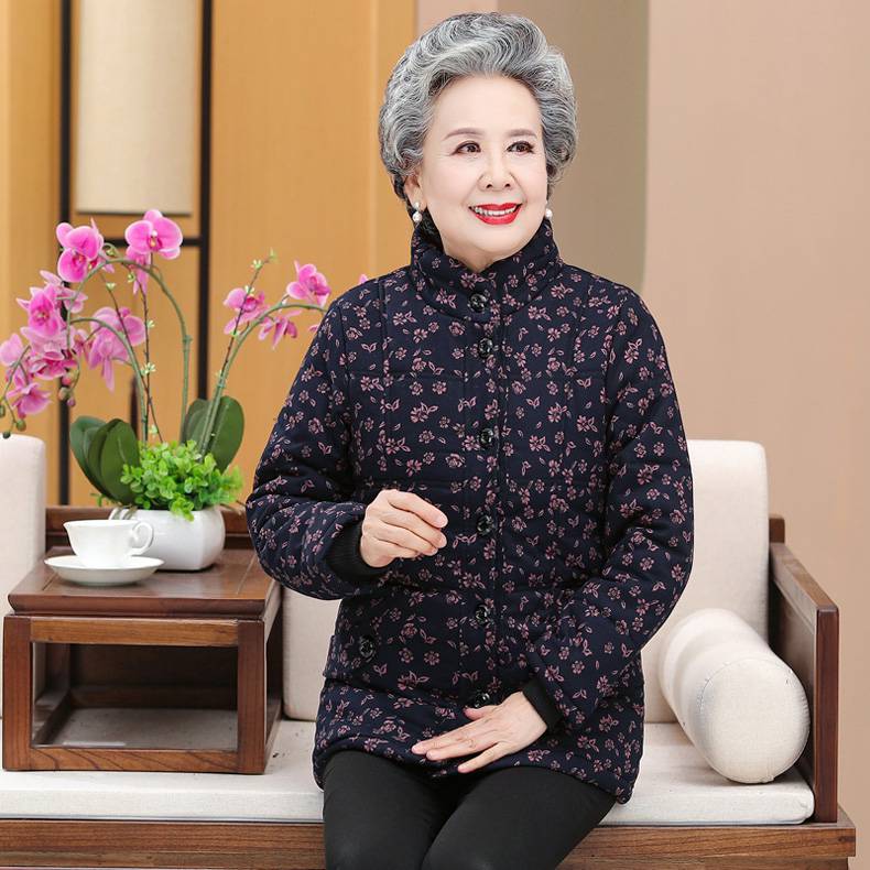 浪莎70岁80老年人女加厚奶奶棉服外套老太太女士气质减龄棉袄妈妈装