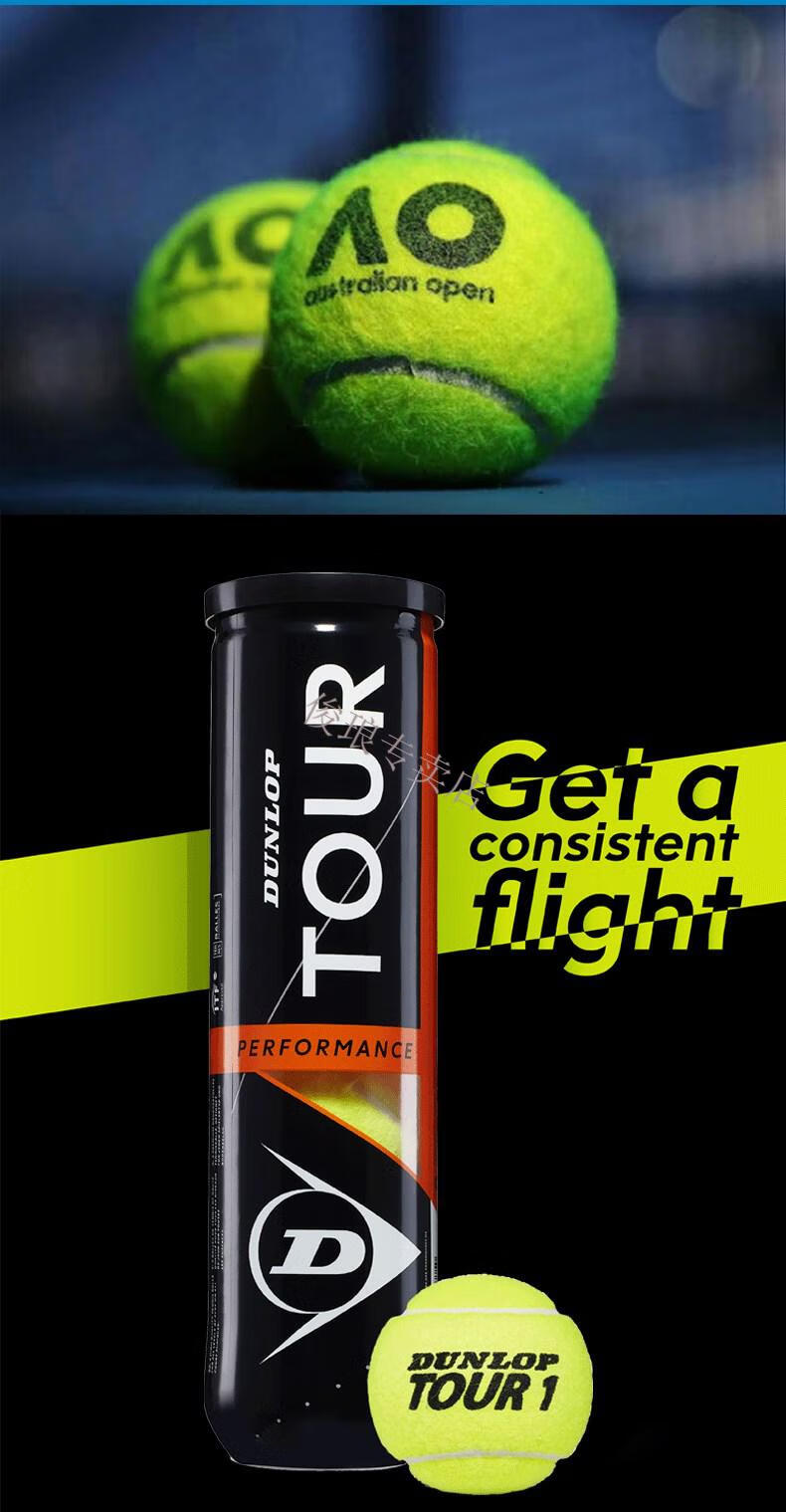 dunlop网球耐打球澳网atp初学健身练习比赛用球1罐4粒装atp