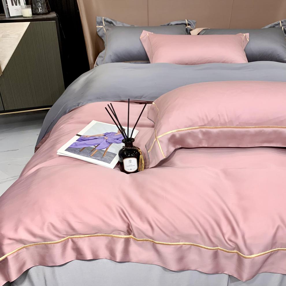 品牌家纺酒店风简约冰丝凉感纯棉舒适四件套全棉床单裸睡轻奢丝滑被套