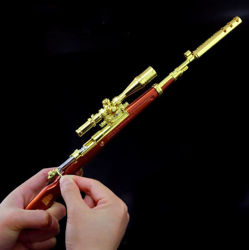 玩具枪儿童scar突击步抢模型11镀金属大号抛壳金属鲨鱼98k枪模摆件