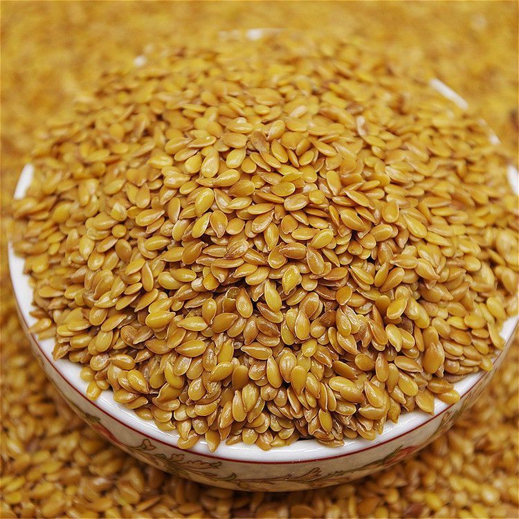 新货亚麻籽内蒙古黄金亚麻籽仁熟亚麻籽亚麻籽粉100g500g生亚麻籽100