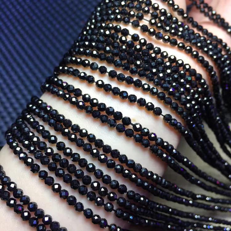 nice巴西黑尖晶切面刻面散珠尖晶石黑尖晶石半成品散珠水晶依莲妃g162