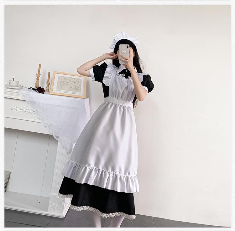 ya可爱女仆装日常cos少女长裙lolita连衣裙二次元大码女装大佬制服