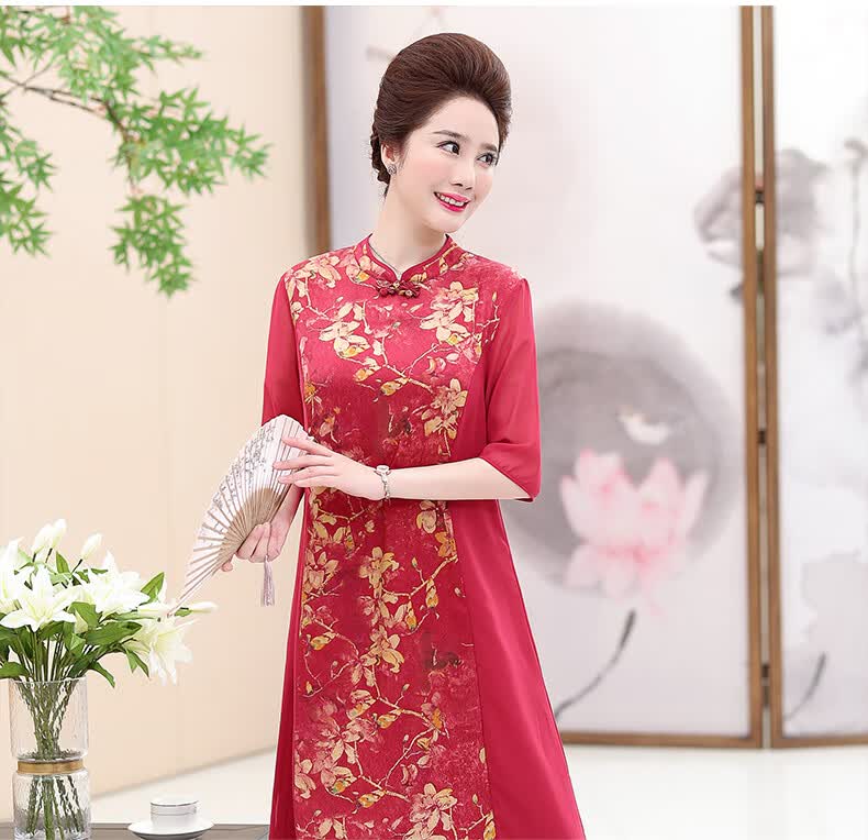 喜妈妈礼服儿子结婚新郎妈妈喜装胖夏装衣服连衣裙喜婆婆婚宴中老年