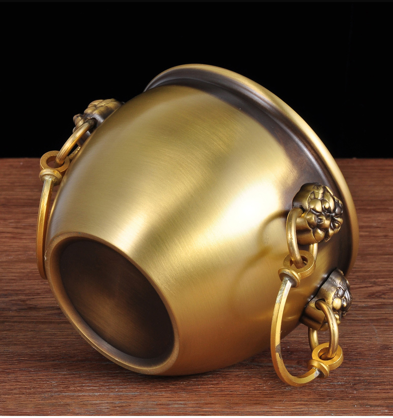 全铜水缸摆件故宫铜缸风水工艺品家居客厅玄关装饰品乔迁新居礼品小