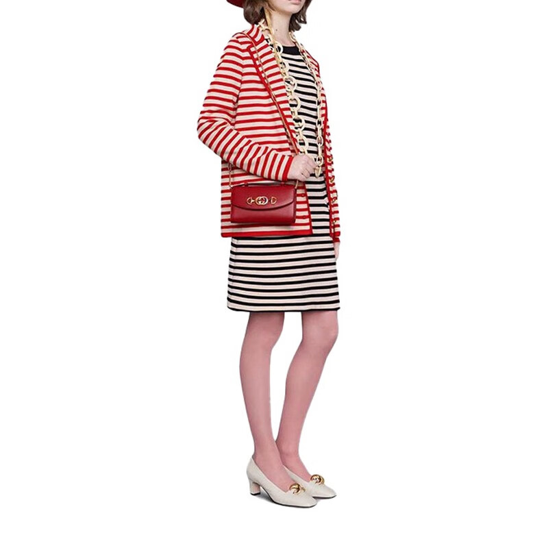 奢侈品gucci古驰zumi系列mini红色皮质女士链条包斜挎包现货红色1911