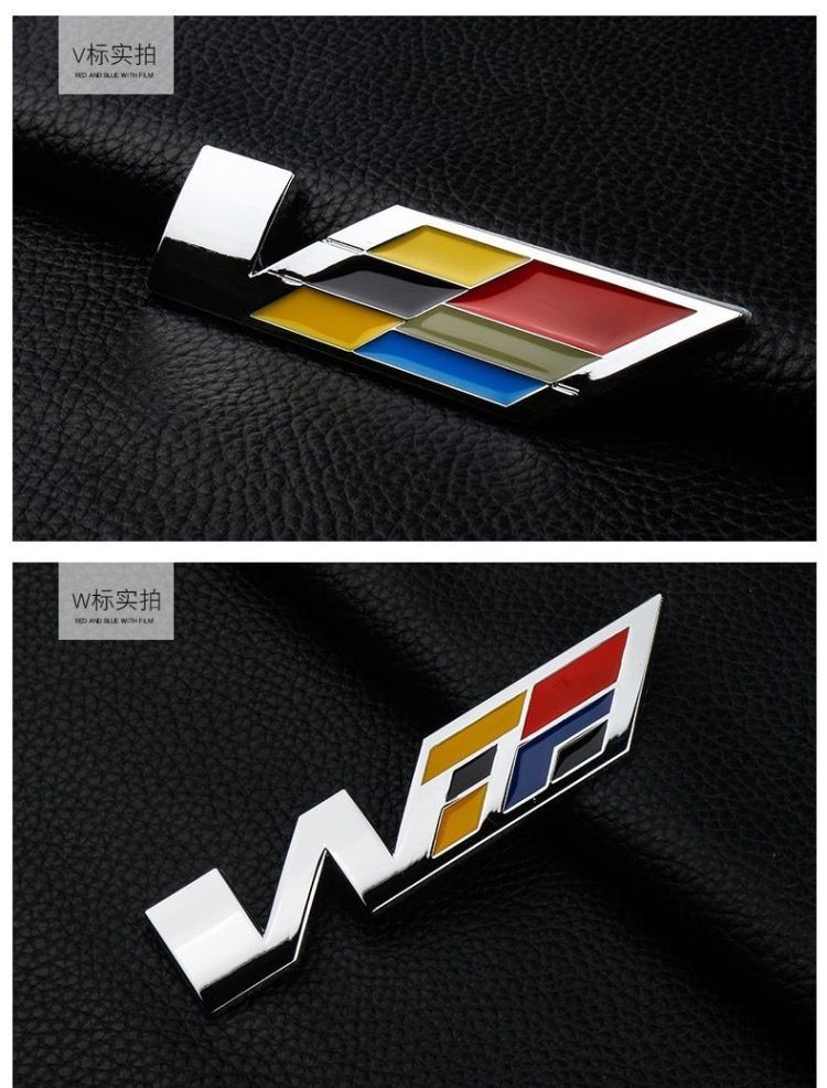 适用凯迪拉克ct456atslxtsxt456车标改装性能金属车贴v标国内版高性能