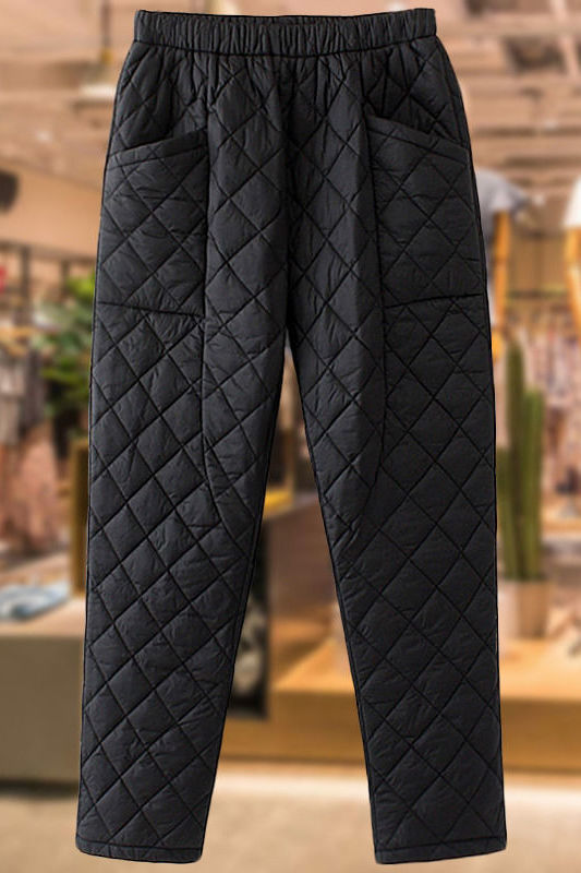 冬季新款宽松保暖棉裤女200斤加肥加中老年加厚裤妈妈装黑色官方店xl