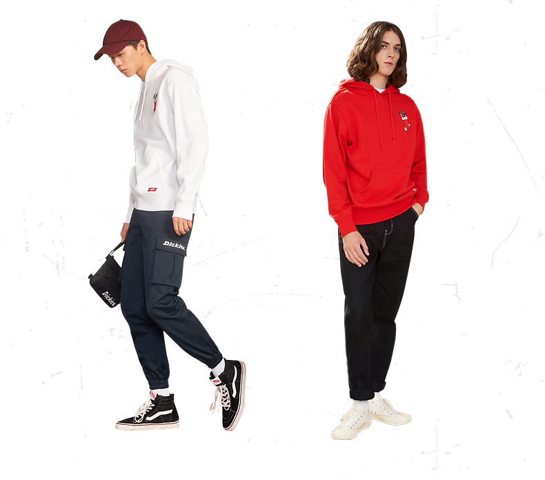 dickies卫衣男迪凯斯官方新年本命年红色卫衣女情侣装连帽卫衣加绒
