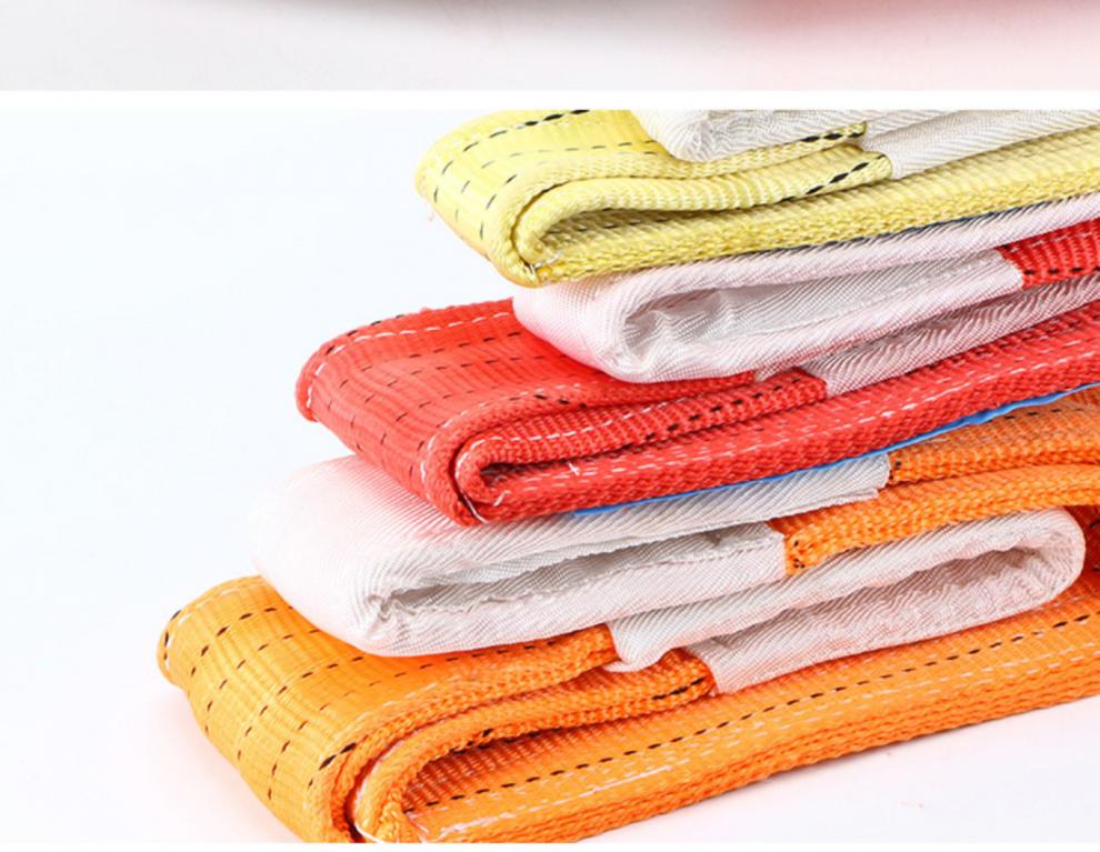 6倍破断力工业起重吊装带2吨3t双扣彩色扁平吊带30吨50t行车吊带 透明