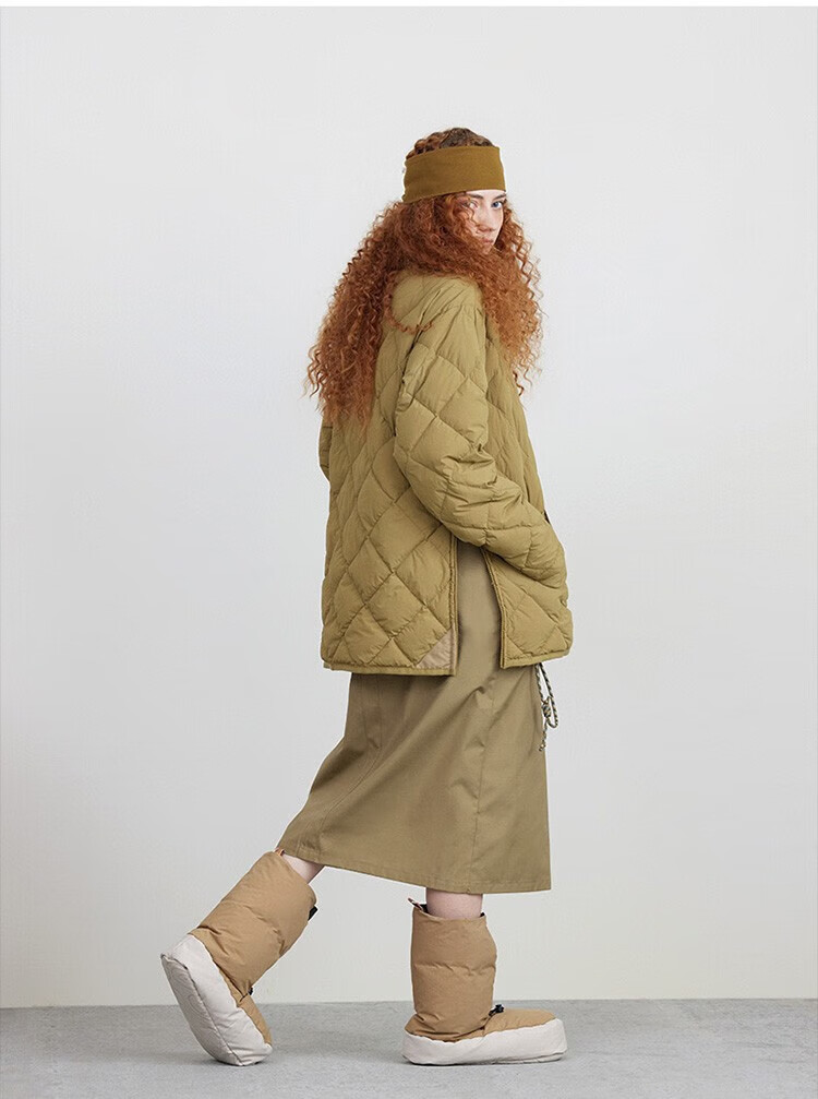 naturehike挪客套头绗线羽绒服男女冬季户外1000蓬白鹅绒透气外套 陶