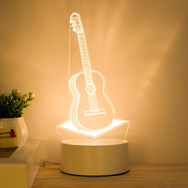 亚克力立体3d台灯小夜灯led创意床头房间卧室台灯少女心氛围灯小熊