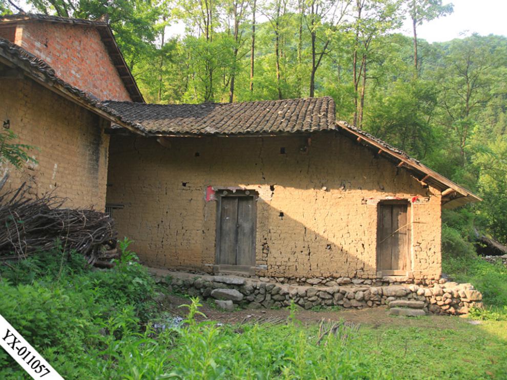 农村背景布直播 新款直播农村院落土墙房屋3d立体抖音玉米房田园风景