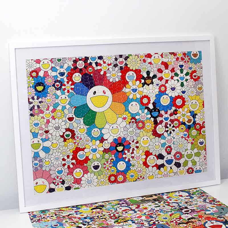 村上隆太阳花拼图村上隆太阳花机器猫哆啦a梦拼图1000片成年减压生日