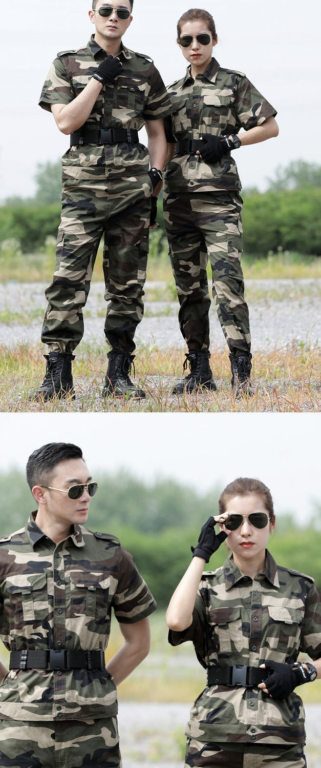 精选军迷服饰正宗长袖迷彩服套装男薄款棉式教官工作服军迷作训服长袖