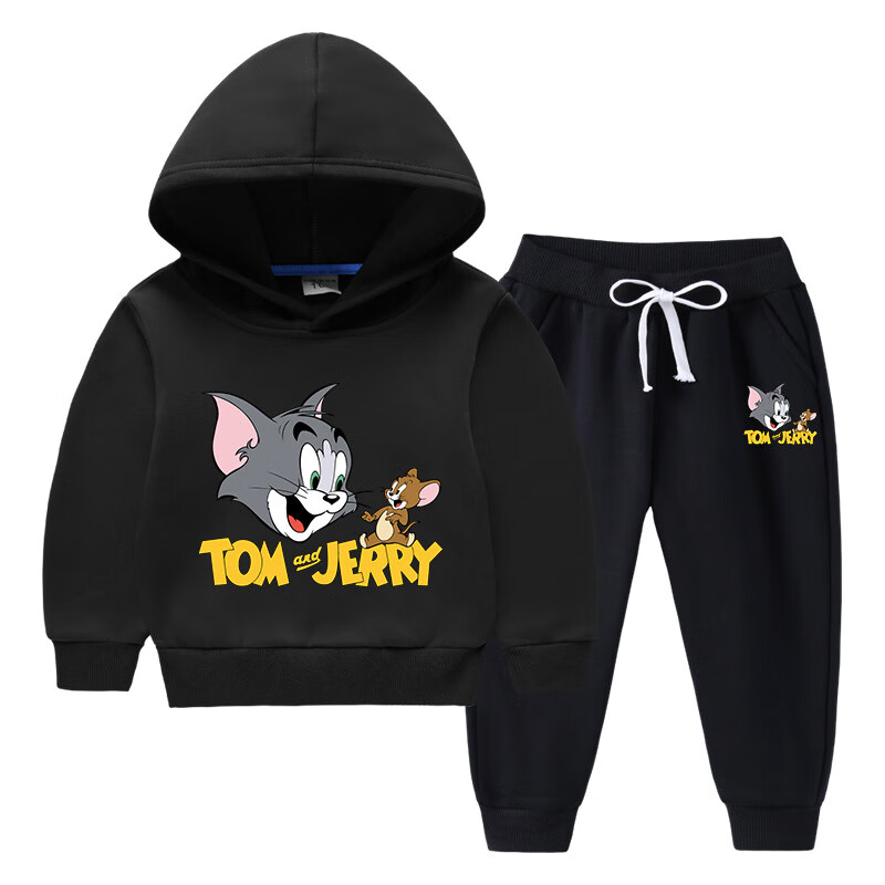 汤姆猫衣服秋冬季棉质加绒外套儿童连帽卫衣套装宝宝卡通休闲中童运动