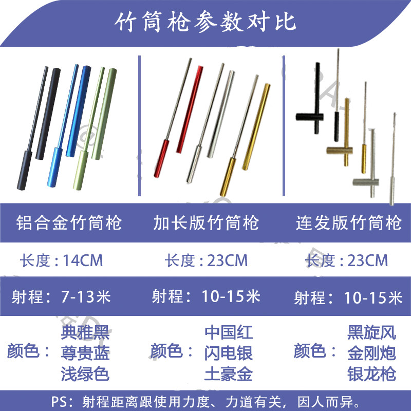 噼啪筒连发铝合金竹筒枪8090后怀旧竹管炮软弹枪儿童童年男孩玩具基础