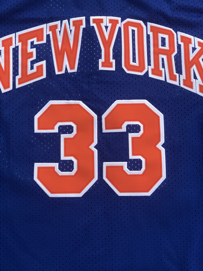 尼克斯队33号尤因球衣球迷版复古sw刺绣篮球服大猩猩球裤男女背心尤因