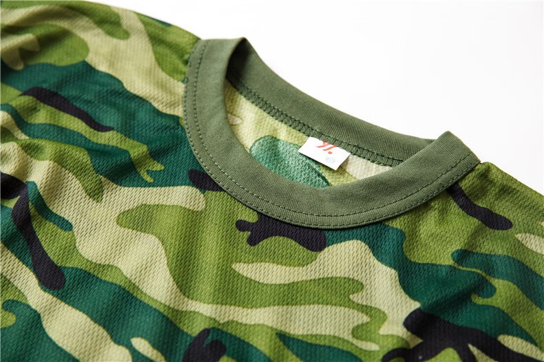 迷彩军训t恤圆领速干迷彩服短袖男女学生军训服装 绿色数码棉t恤(款)