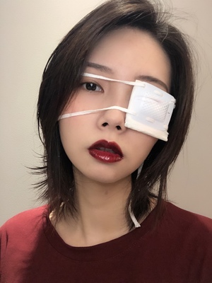 well)同款日本单眼眼罩遮光眼睛受伤病术后保护中二次元jk动漫
