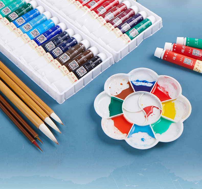 东方娇国画颜料初学者套装用品工具全套小学生儿童入门水墨画中国画