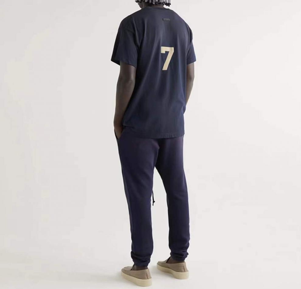 2022新款fearofgodfog第七季数字联名宽松短袖t恤男女情侣潮牌白色