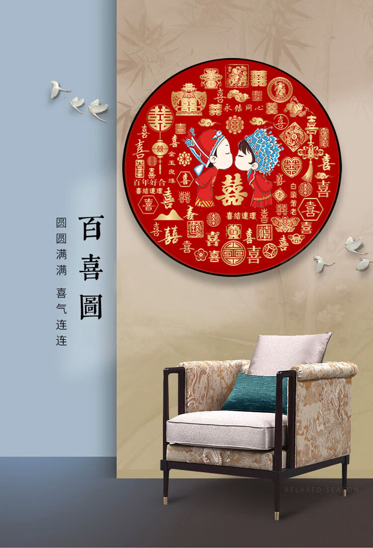 新款线绣结婚喜庆情侣系列卧室客厅手工满绣2022十字绣丝线4040厘米多