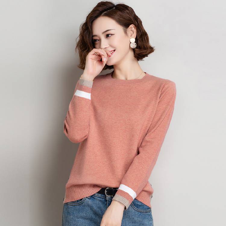 高领圆领针织打底毛衣秋冬毛线衣线衫内搭女式女士乐卉1346藏青色3xl