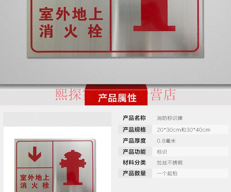 消火栓標識牌不鏽鋼室外消火栓噴淋泵水炮指示牌噴淋水泵接合器20x